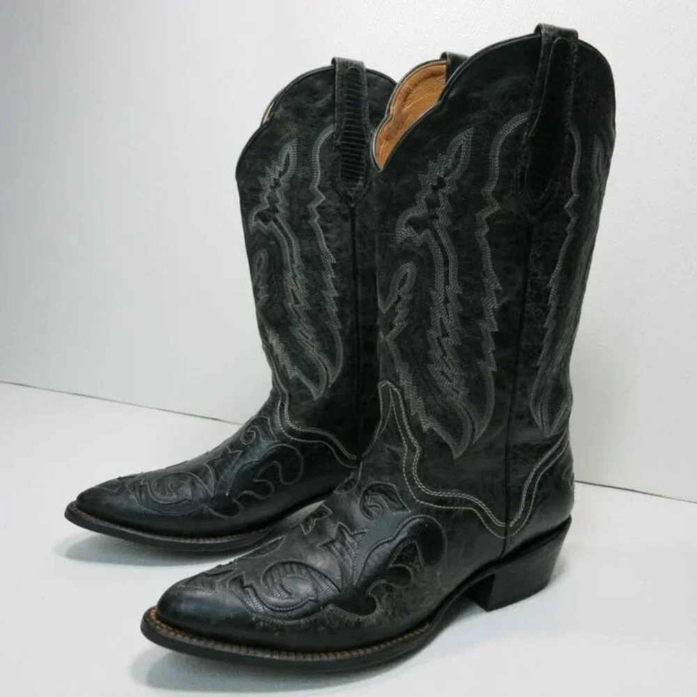 J. B. Dillon Genuine Goat Leather Western Kicker Boots Footwear Men's Shoes 9 D